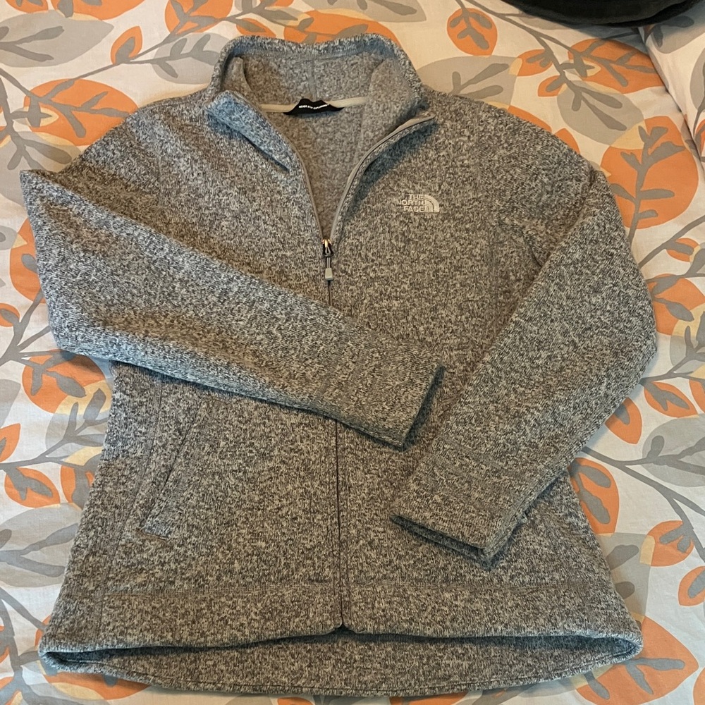 The North Face Heathered Gray Zip-Up Fleece Women’s Medium